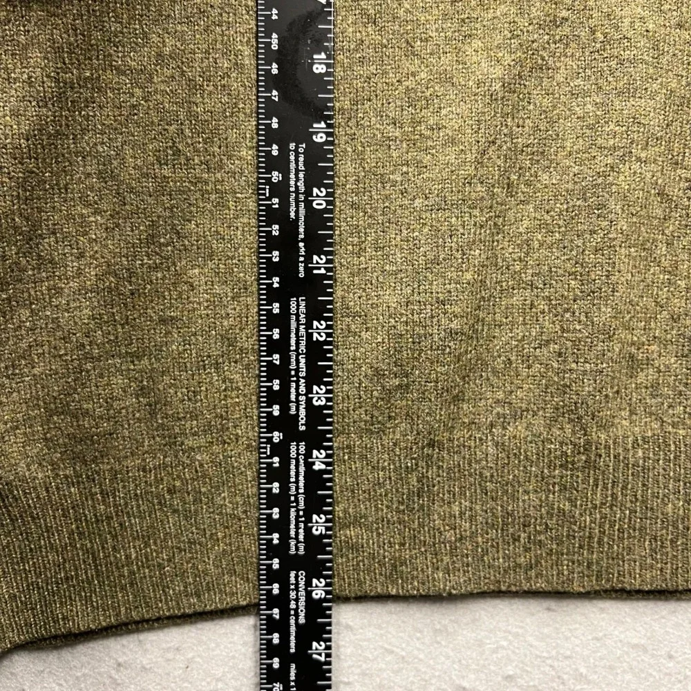 Polo Ralph Lauren Mens XXL Olive Green 100% Lambs Wool Long Sleeve Polo Sweater
